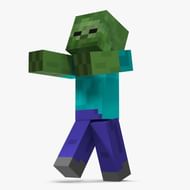 Zombie's appearance in Minecraft (Image via turbosquid)